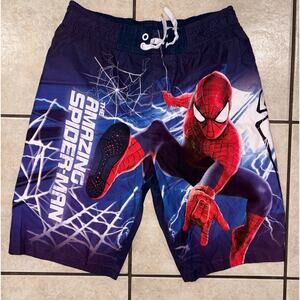 The amazing Spiderman 2 kids board shorts large blue